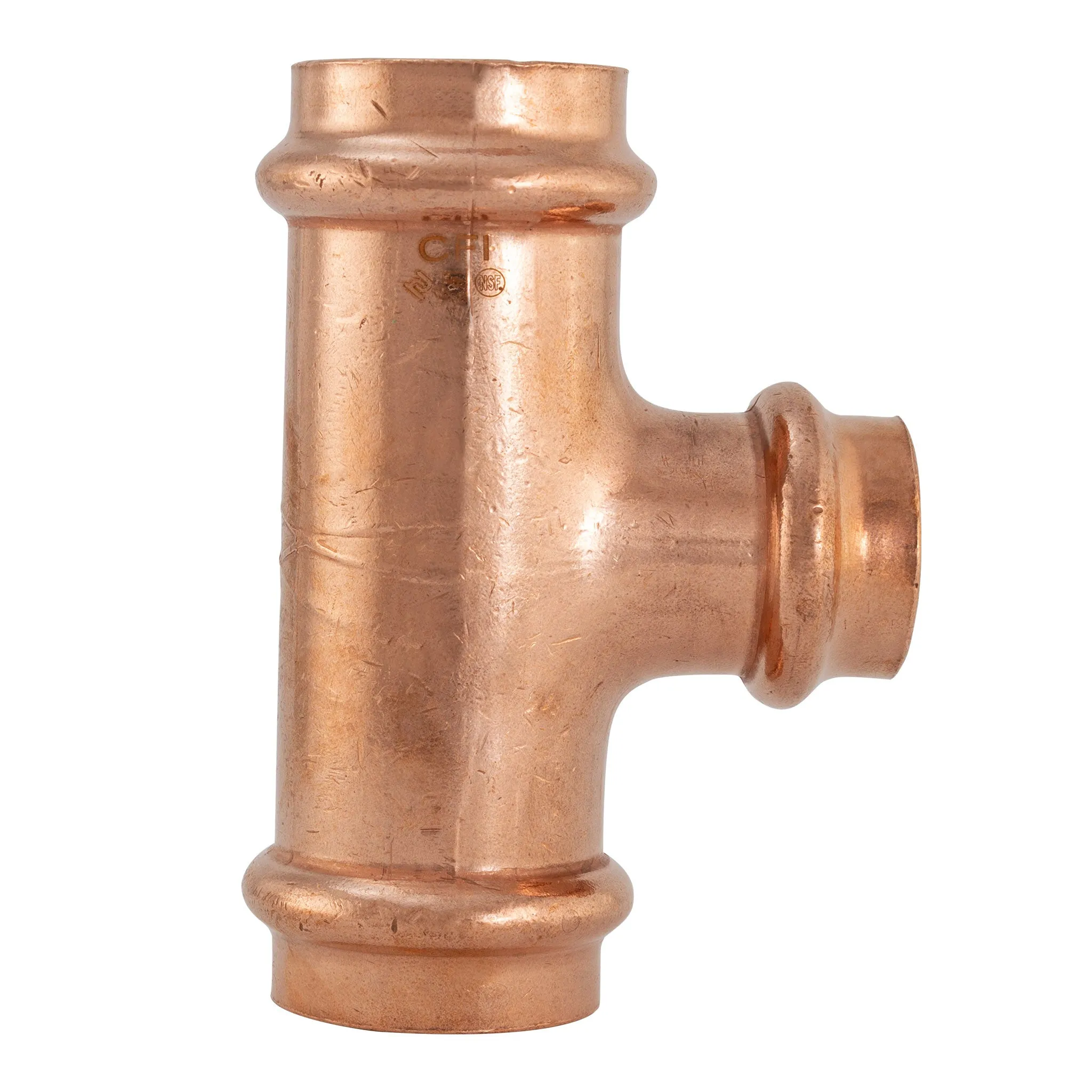 1" x 1" x 3/4" Press Copper Reducing Tee P x P x P Low Lead ProPress Compatible