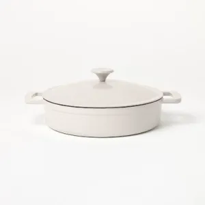 3.5qt Enamel Braiser Light Gray - Figmint