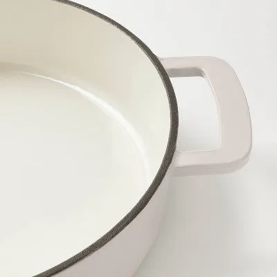 3.5qt Enamel Braiser Light Gray - Figmint