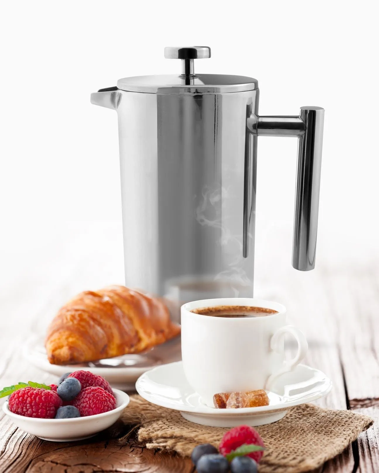 6 Cup Straight Sided Cafetiere, Mirror