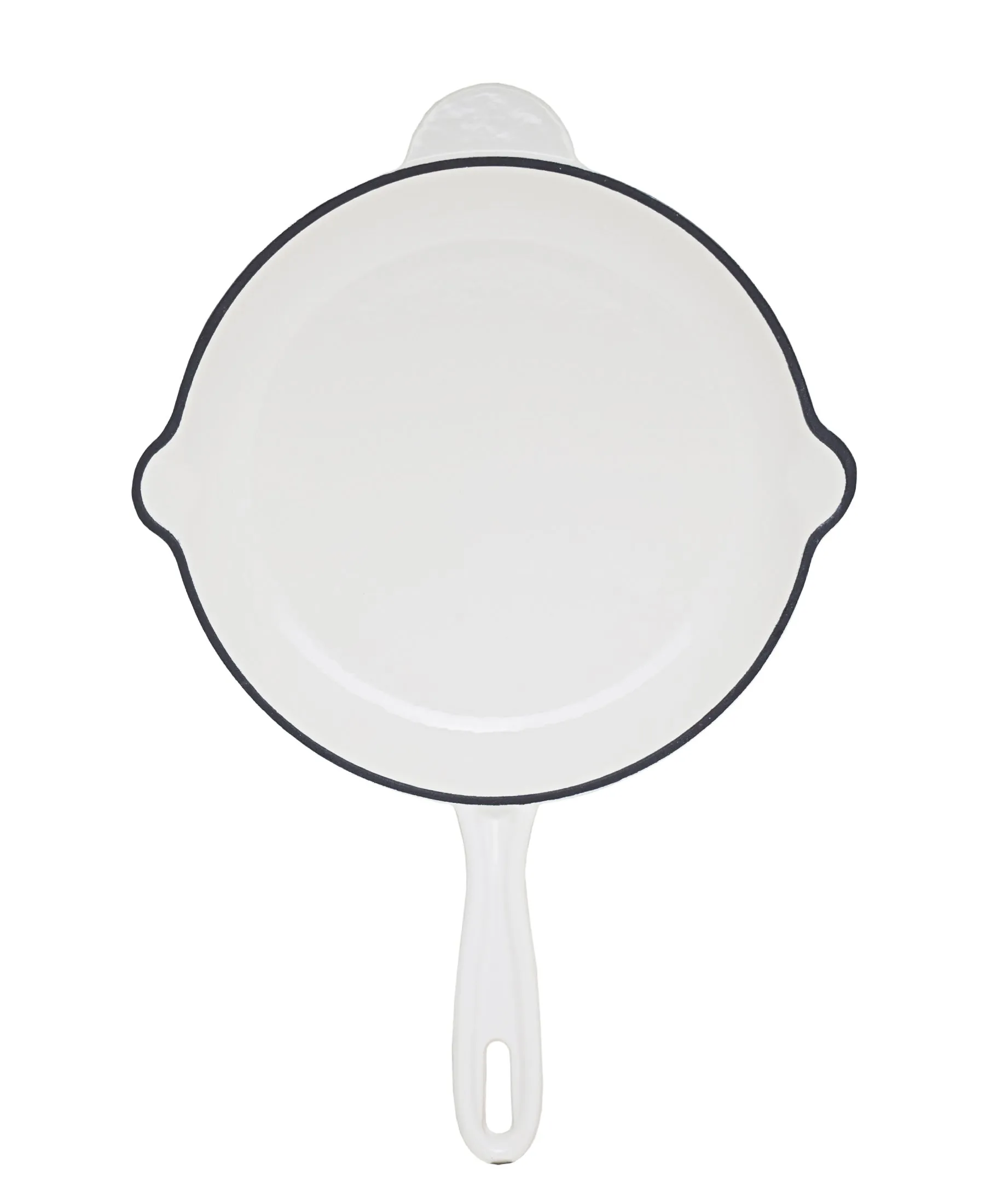 Aqua Enamel Cast Iron Fry Pan 45cm - White