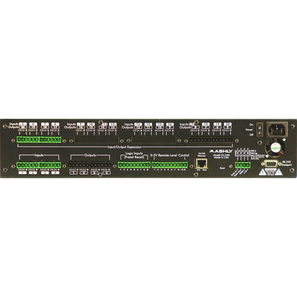 Ashly NE24.24M 4X8 Audio Matrix Processor with Tamper-Proof Operation and System Software for Windows