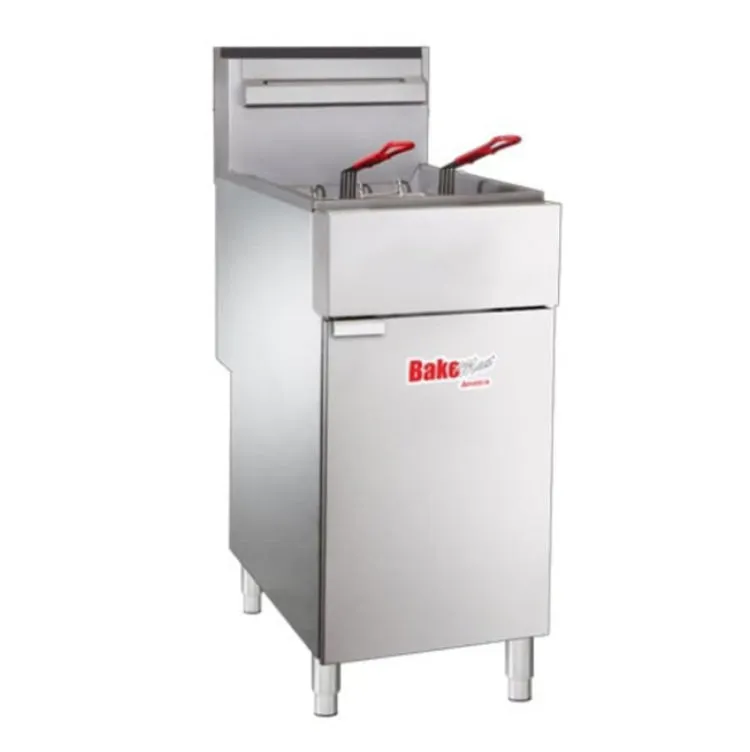 BakeMax BAKEG40 Commercial Deep Propane Floor Fryer - 40LBS