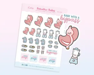 Bariatric Babe Sticker Sheet | Cute Gastric Bypass Planner Stickers | WLS 002