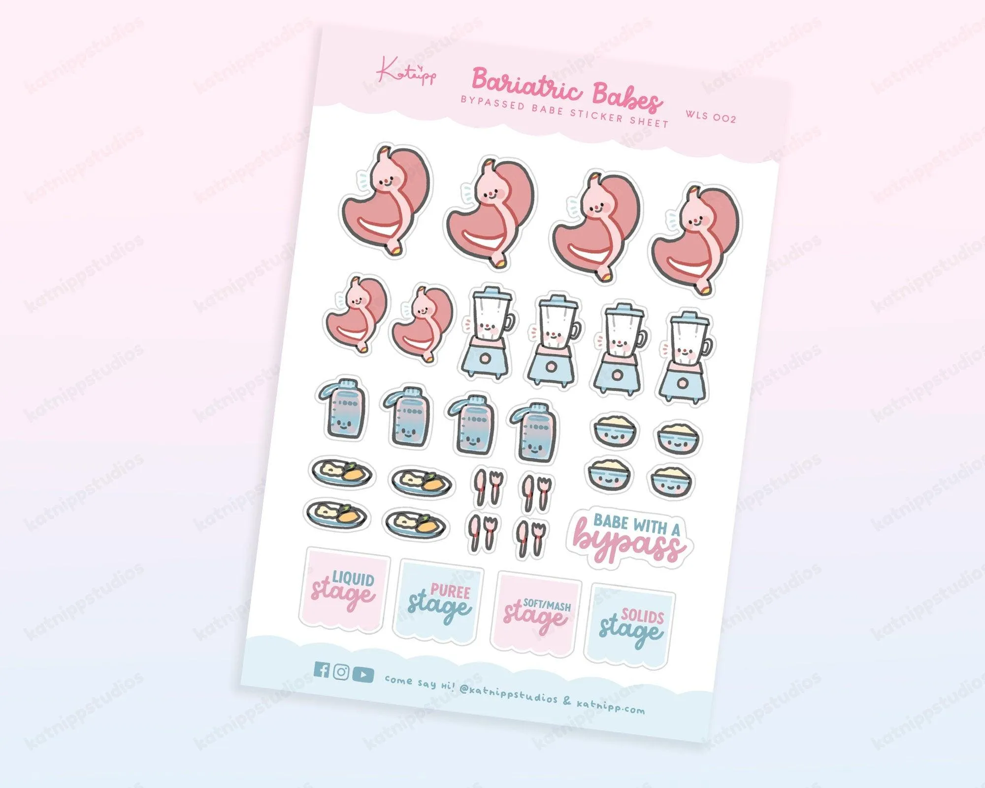 Bariatric Babe Sticker Sheet | Cute Gastric Bypass Planner Stickers | WLS 002