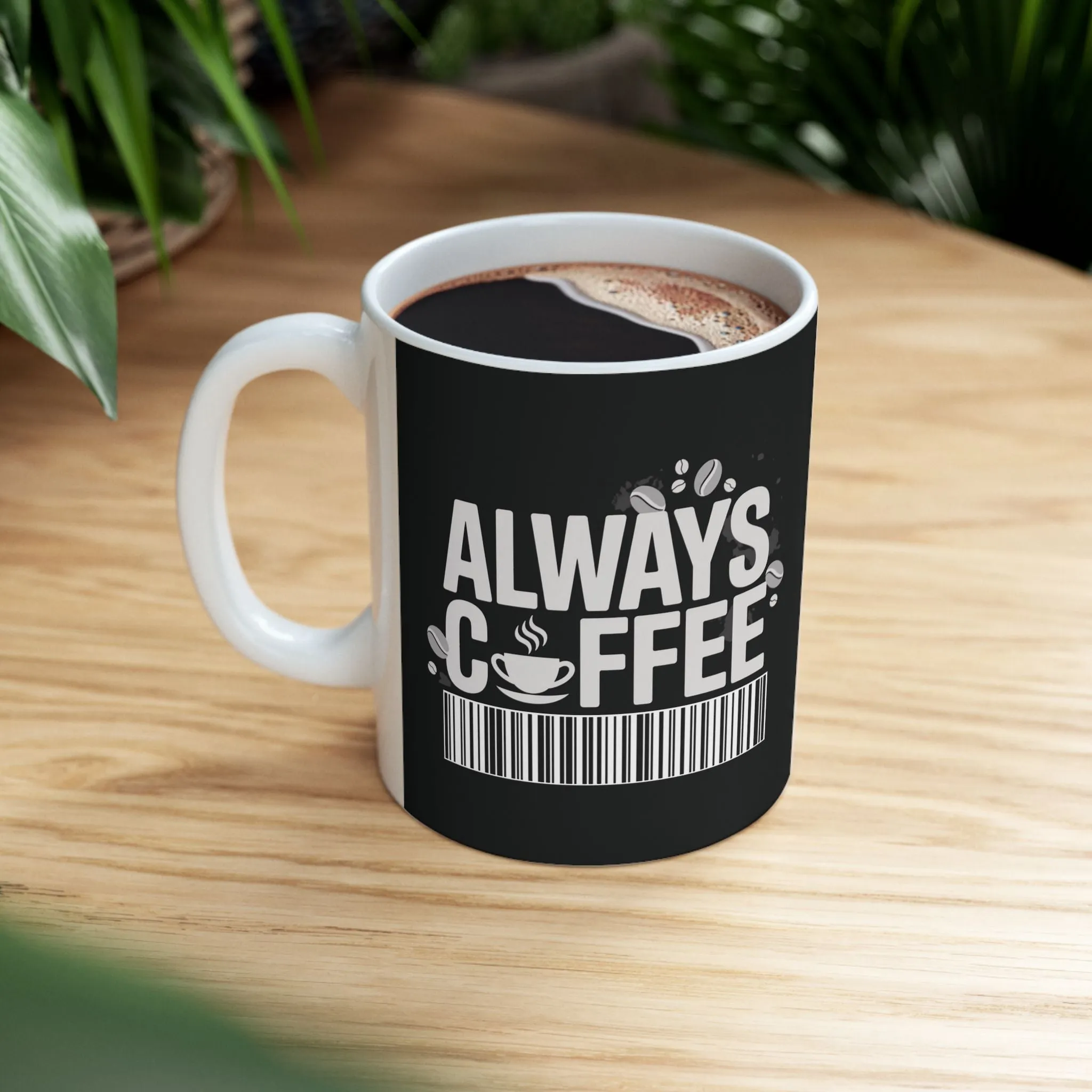 Black Ceramic Mug 11oz - Coffee Bar Code Design, Funny Coffee Lover Gift, Glossy Tea & Coffee Cup for Home or Office, Barista Gift Mug