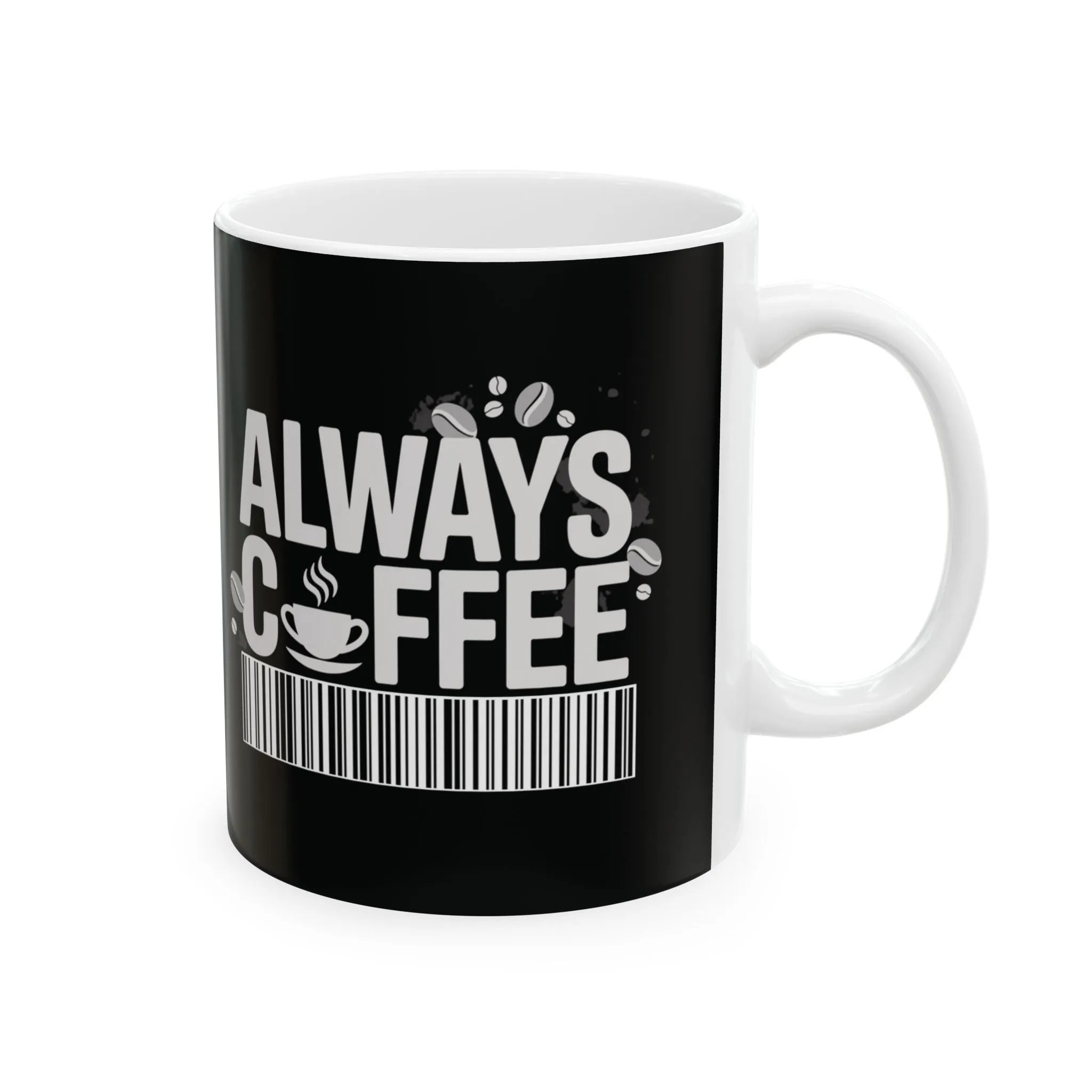 Black Ceramic Mug 11oz - Coffee Bar Code Design, Funny Coffee Lover Gift, Glossy Tea & Coffee Cup for Home or Office, Barista Gift Mug