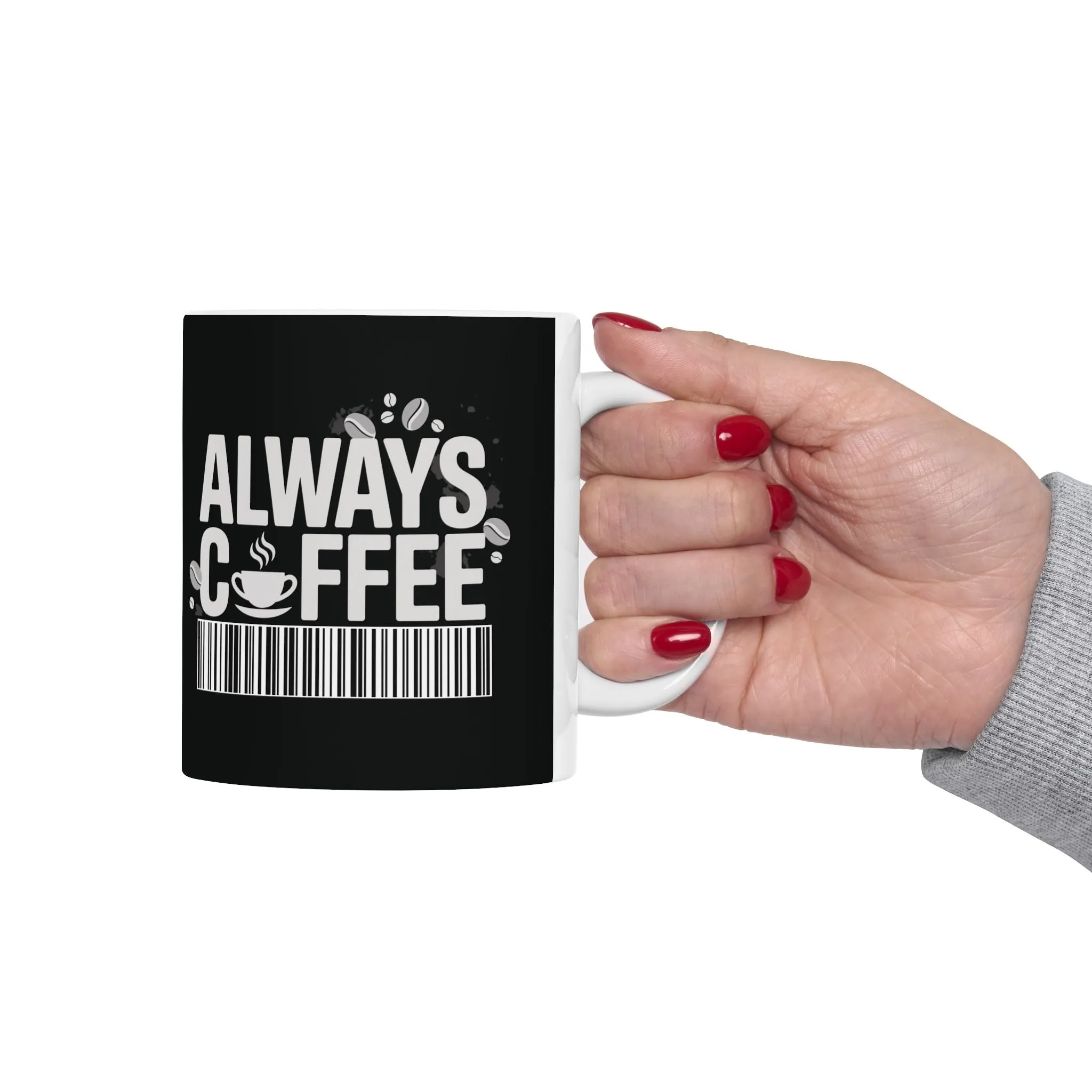 Black Ceramic Mug 11oz - Coffee Bar Code Design, Funny Coffee Lover Gift, Glossy Tea & Coffee Cup for Home or Office, Barista Gift Mug