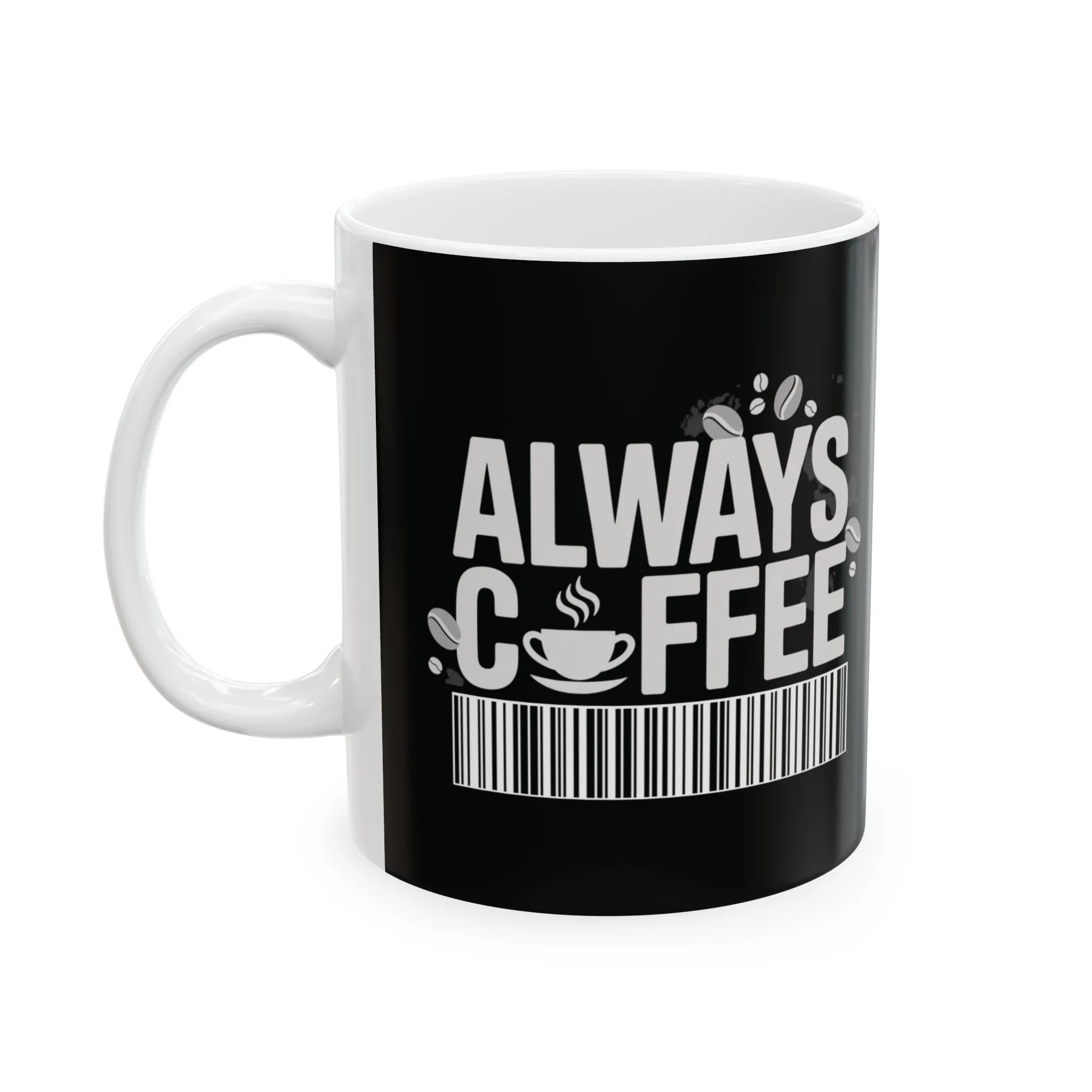 Black Ceramic Mug 11oz - Coffee Bar Code Design, Funny Coffee Lover Gift, Glossy Tea & Coffee Cup for Home or Office, Barista Gift Mug