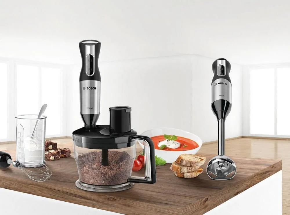 Bosch ErgoMixx MSM6S90BGB Hand Blender with Food Processor, 750W - Black & Silver