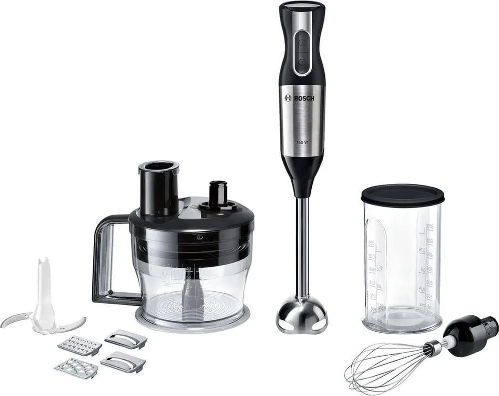 Bosch ErgoMixx MSM6S90BGB Hand Blender with Food Processor, 750W - Black & Silver