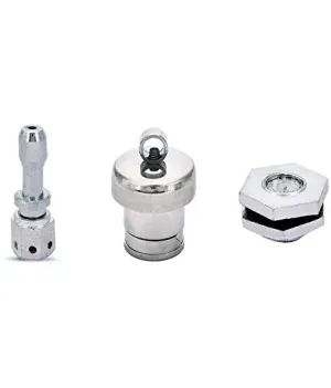 Brass Vent Pipe, Steel Weight Whistle and Silver Safety Valve for All Pressure Cookers (Silver)