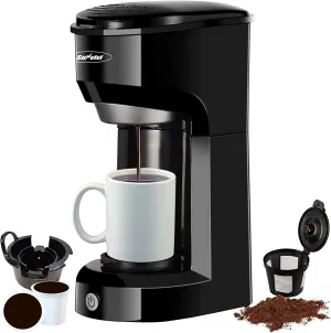 Coffee Maker, Single Serve Brewer for Single Cup, One Cup Coffee Maker With Permanent Filter, 6oz to 14oz Mug, One-touch Control Button with Illumination (ETL Certified)