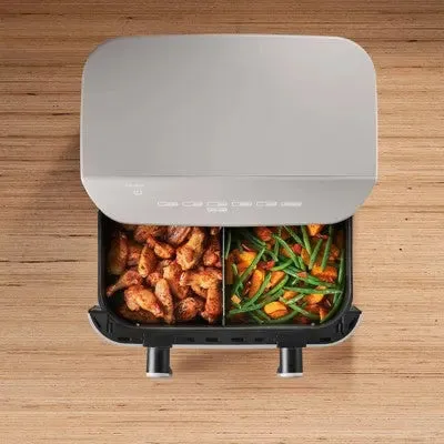 CruxGG 10qt Dual Basket Tri-Zone Air Fryer Gray