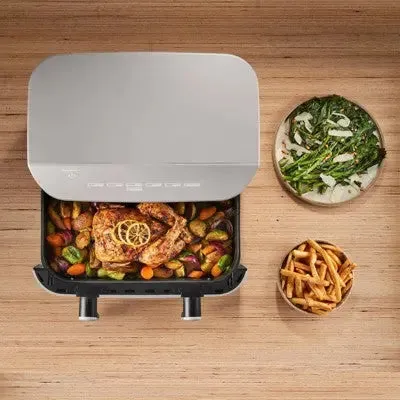 CruxGG 10qt Dual Basket Tri-Zone Air Fryer Gray