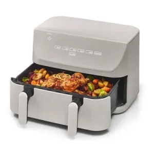 CruxGG 10qt Dual Basket Tri-Zone Air Fryer Gray
