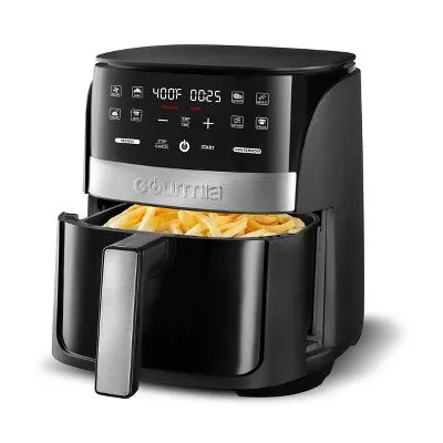 Digital 3Qt Air Fryer with Guided Cooking Prompts – Sleek Black & Stainless Steel Finish for Effortless and Healthy Cooking