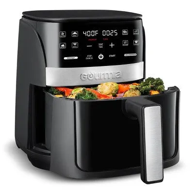 Digital 3Qt Air Fryer with Guided Cooking Prompts – Sleek Black & Stainless Steel Finish for Effortless and Healthy Cooking