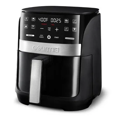 Digital 3Qt Air Fryer with Guided Cooking Prompts – Sleek Black & Stainless Steel Finish for Effortless and Healthy Cooking