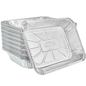 Heavy Duty Aluminum Foil Half Size Deep Pan 12.75" L X 10.375" W X 2.5" D [Lid Option Available]