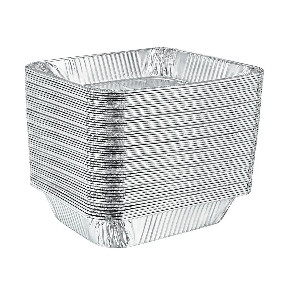 Heavy Duty Aluminum Foil Half Size Deep Pan 12.75" L X 10.375" W X 2.5" D [Lid Option Available]