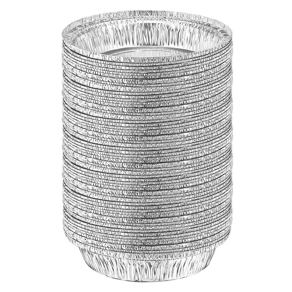 Heavy Duty Aluminum Foil Round Pan With Dome Lid 9.125" L X 9.125" W X 2.5" D [288 Count]