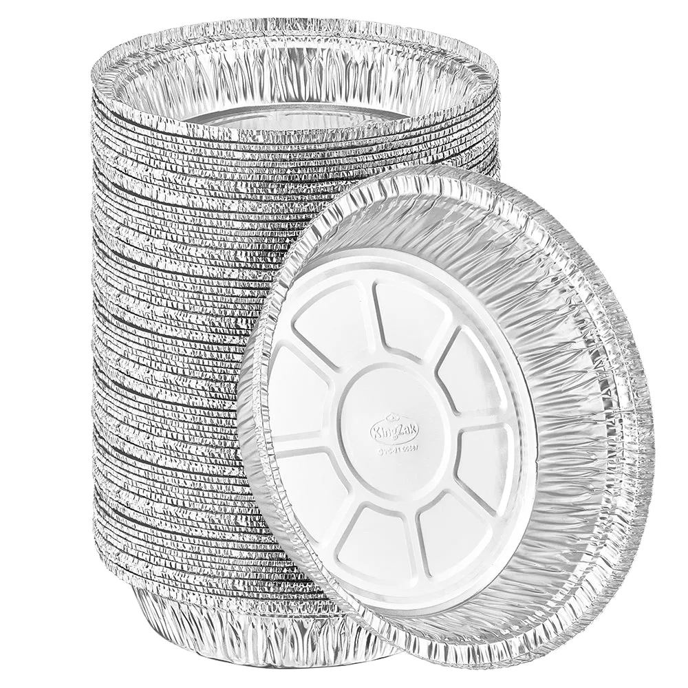 Heavy Duty Aluminum Foil Round Pan With Dome Lid 9.125" L X 9.125" W X 2.5" D [288 Count]