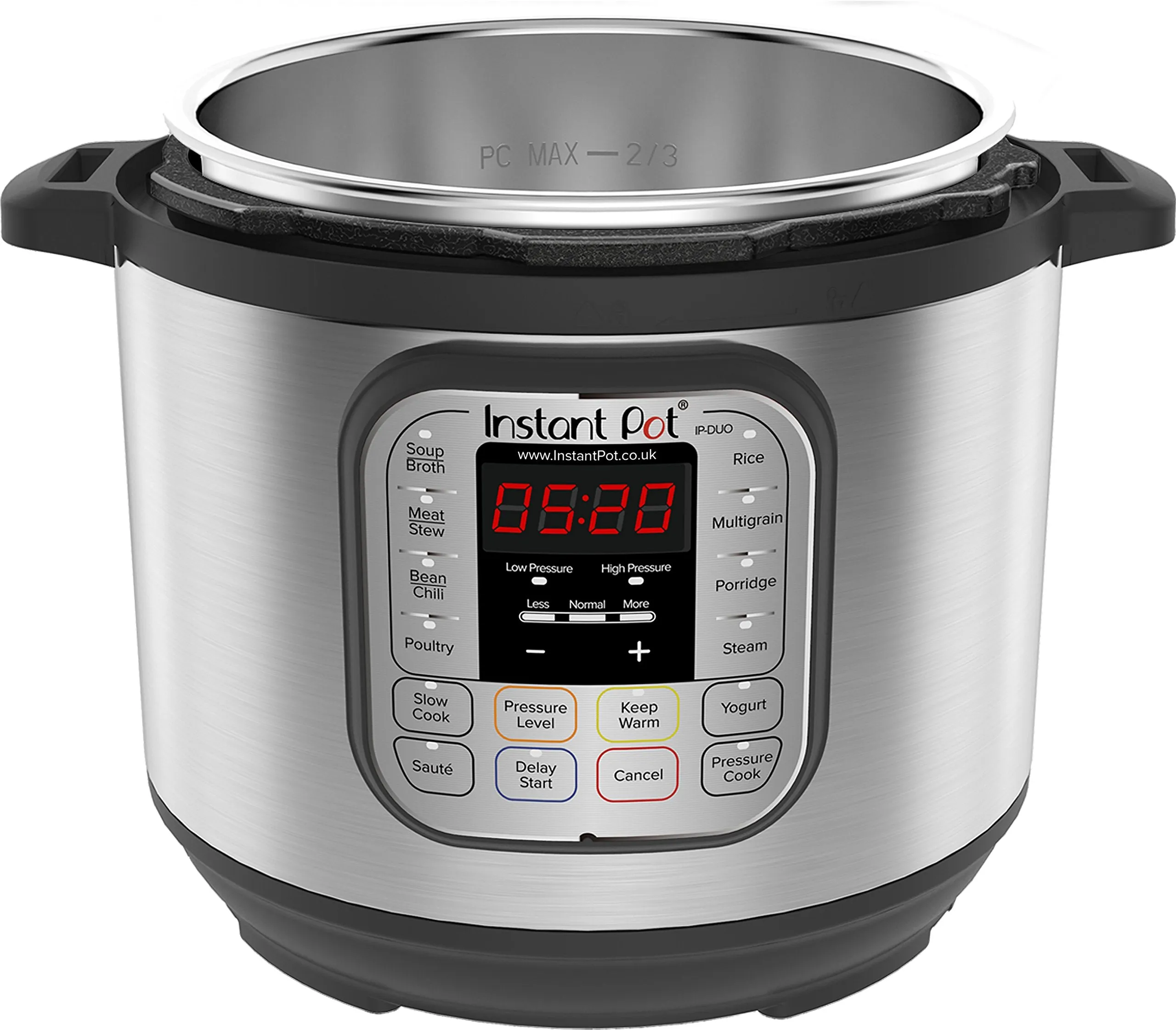 Instant Pot Duo 7-in-1 Electric Pressure Cooker, 6 Qt, 5.7 Litre, 1000 W, Brushed Stainless Steel/Black