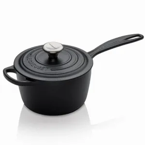 Le Creuset Signature Cast Iron Saucepan Satin Black