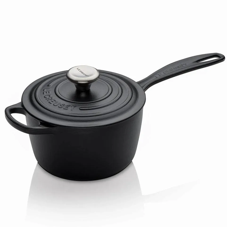 Le Creuset Signature Cast Iron Saucepan Satin Black