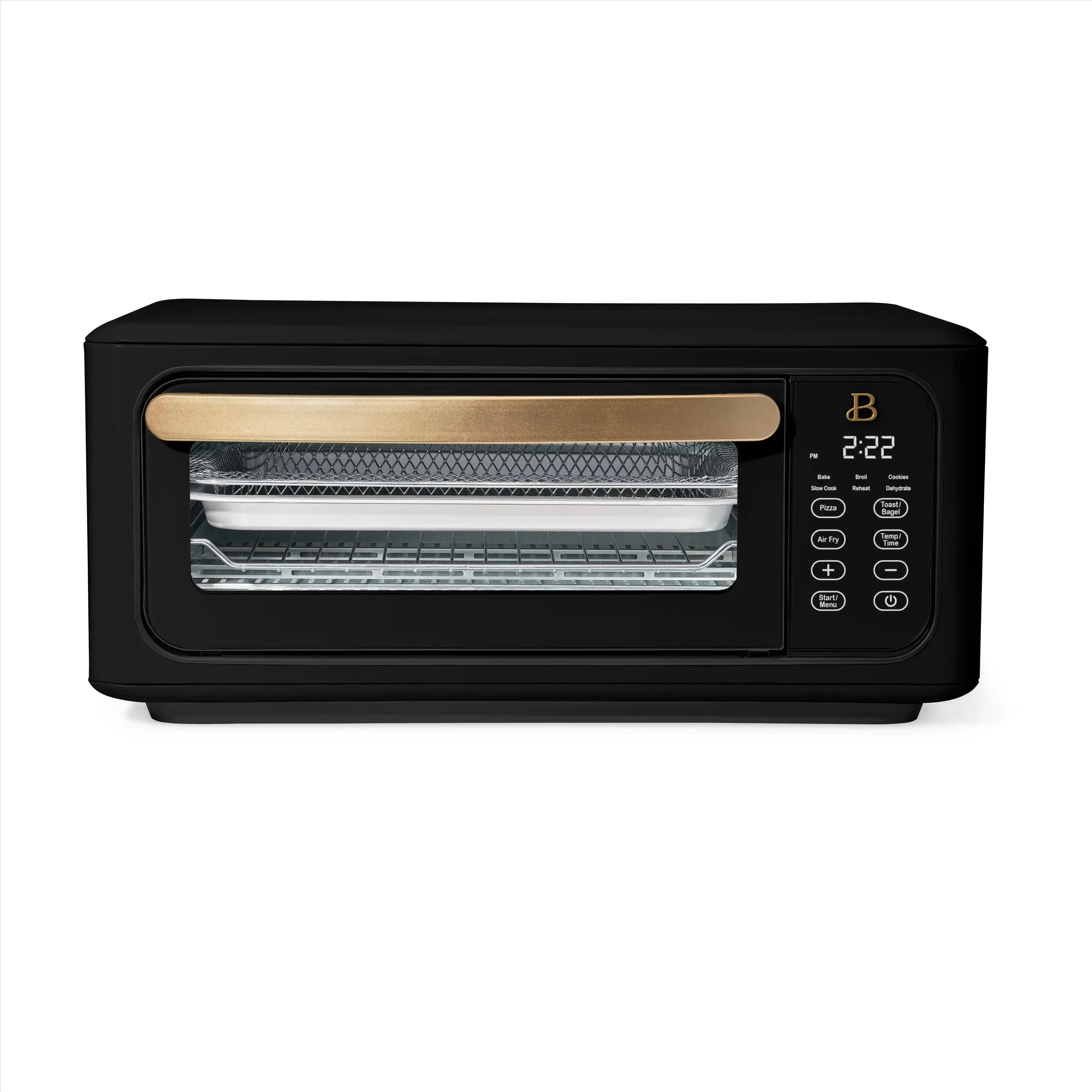 Open Box -  Beautiful Infrared Air Fry Toaster Oven 9-Slice 1800 W Black Sesame by Drew Barrymore