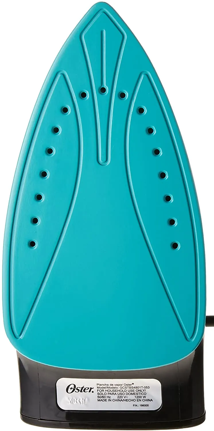Oster 1200-Watt Variable Steam Iron, 220 Volts (Not for USA - European Cord), Black/Teal