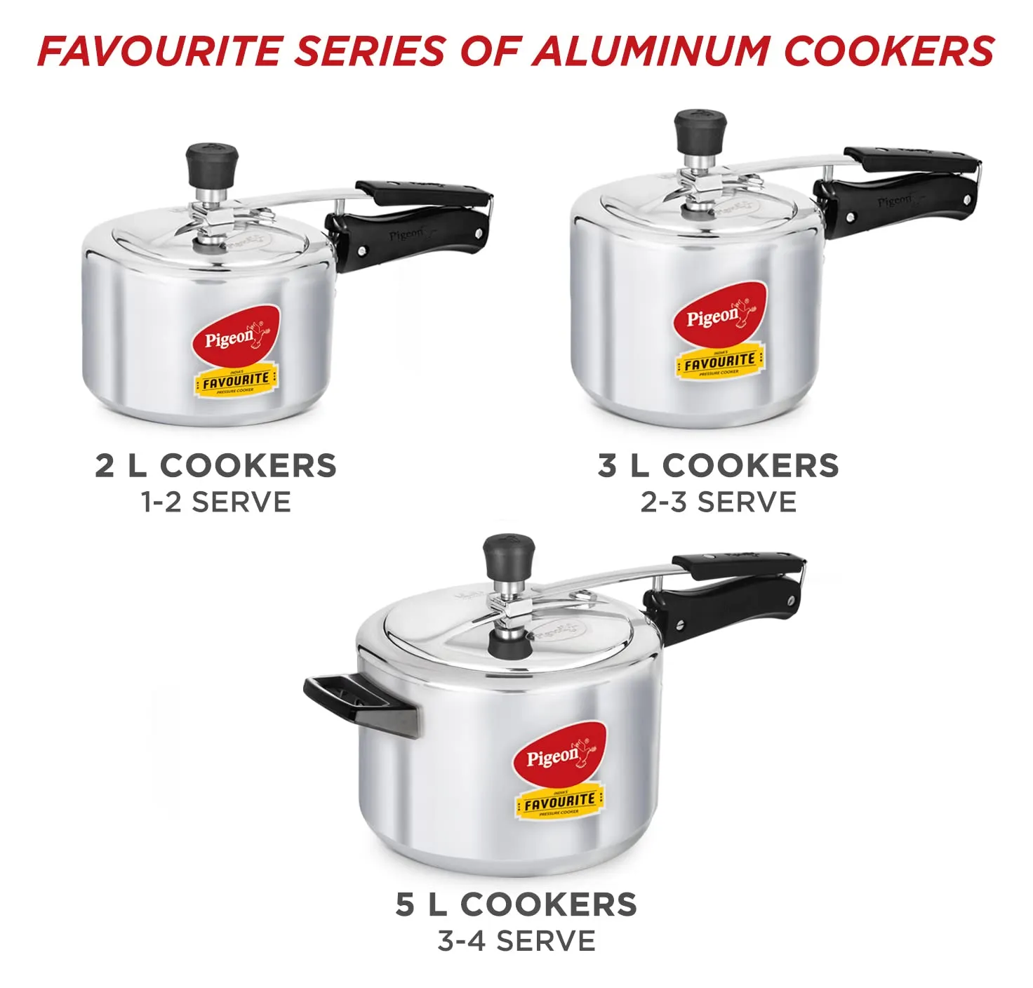 Pigeon by Stovekraft 3 Litre Favourite Aluminium Inner Lid Induction Base Pressure Cooker (Silver) BIS Certified