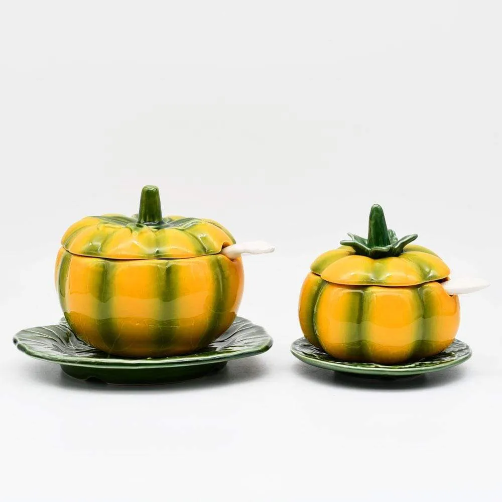 Pot en céramique en forme de citrouille - 15cm