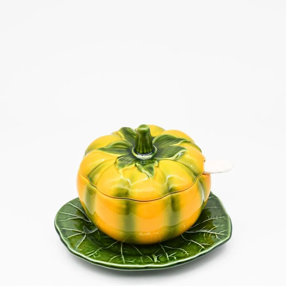 Pot en céramique en forme de citrouille - 15cm