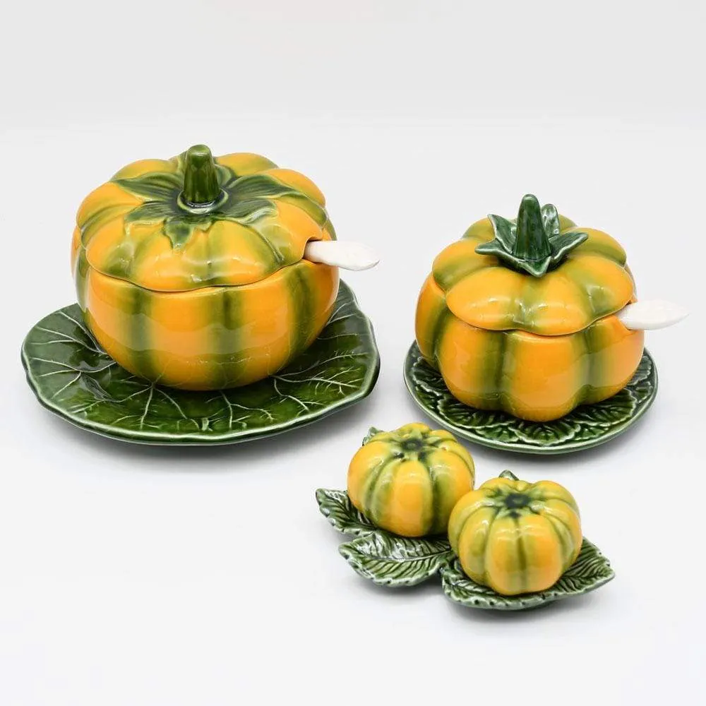 Pot en céramique en forme de citrouille - 15cm