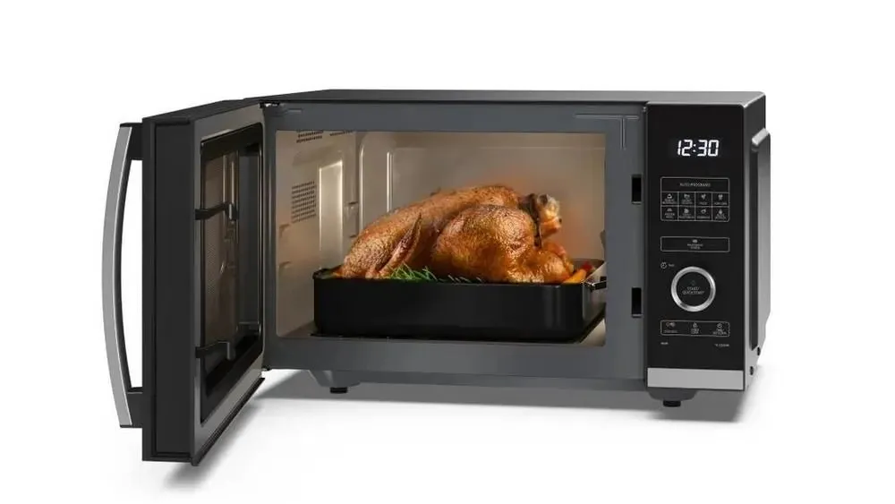 Sharp YCQS254AUB 900W 25 Litre Flatbed Microwave Oven, Black