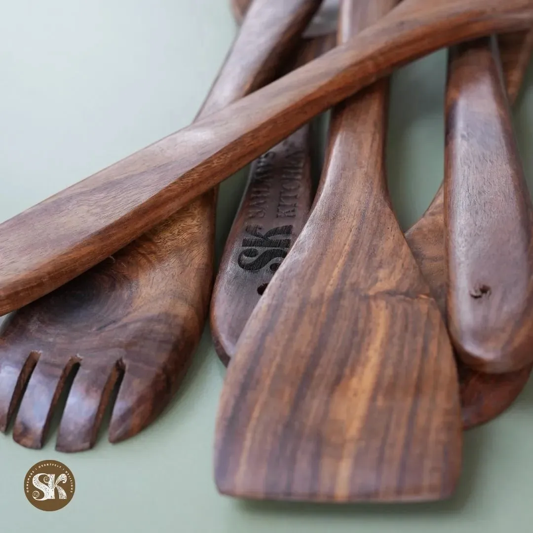 Spatula/Spoon Set | Sheesham Wood | Set of 6 | Toxin-Free