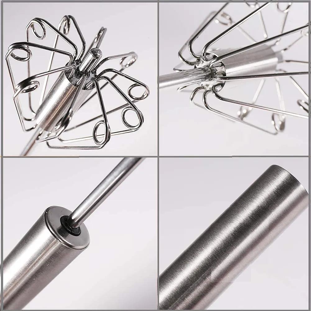 Stainless Steel Power Free Hand Blender Lassi/Butter Milk Maker Egg Whisk, Stainless Steel Hand Push Whisk Blender for Home Versatile Tool