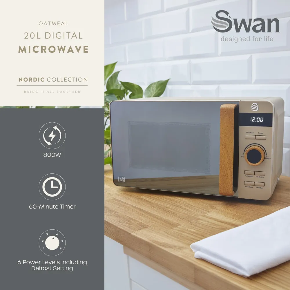 Swan 20L Nordic Digital Microwave