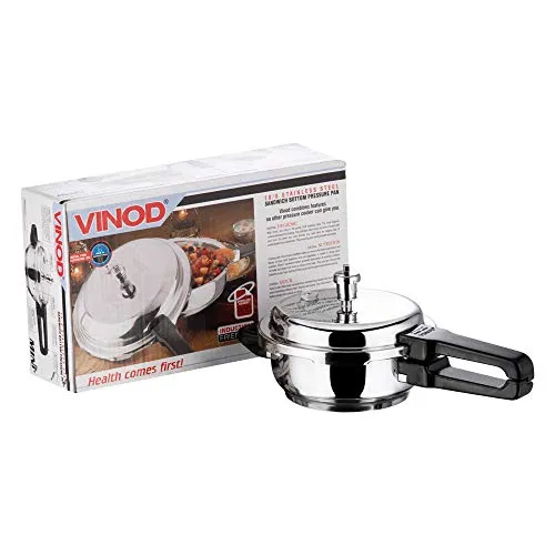 Vinod Stainless Steel Pressure Cooker 3.5 Litres | Also use as Deep Fry pan | Sandwich Bottom | Induction and Gas Stove Friendly | 2 Years Warranty | ISI and CE certified | Silver