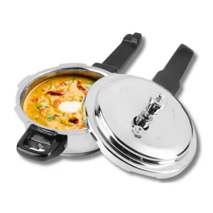Vinod Stainless Steel Pressure Cooker 3.5 Litres | Also use as Deep Fry pan | Sandwich Bottom | Induction and Gas Stove Friendly | 2 Years Warranty | ISI and CE certified | Silver