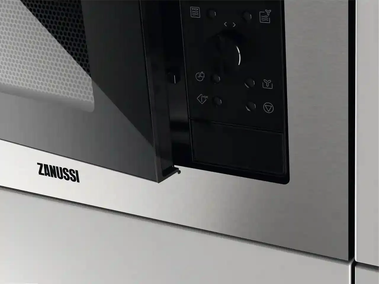 Zanussi ZMSN4CX Built In Microwave & Grill - Stainless Steel / Black