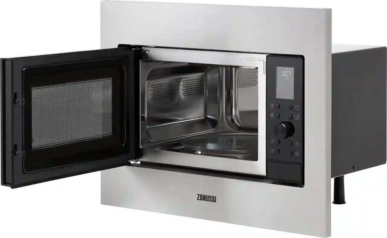 Zanussi ZMSN4CX Built In Microwave & Grill - Stainless Steel / Black