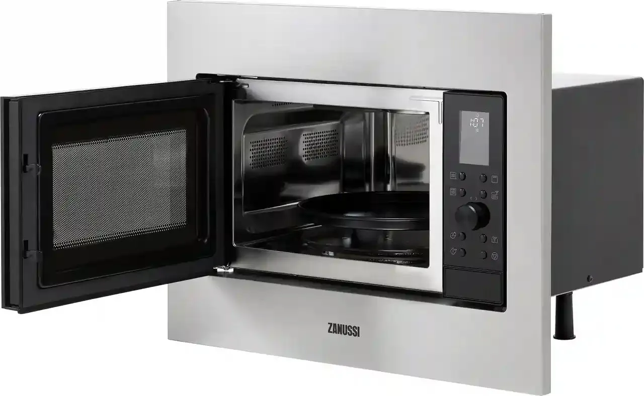 Zanussi ZMSN4CX Built In Microwave & Grill - Stainless Steel / Black